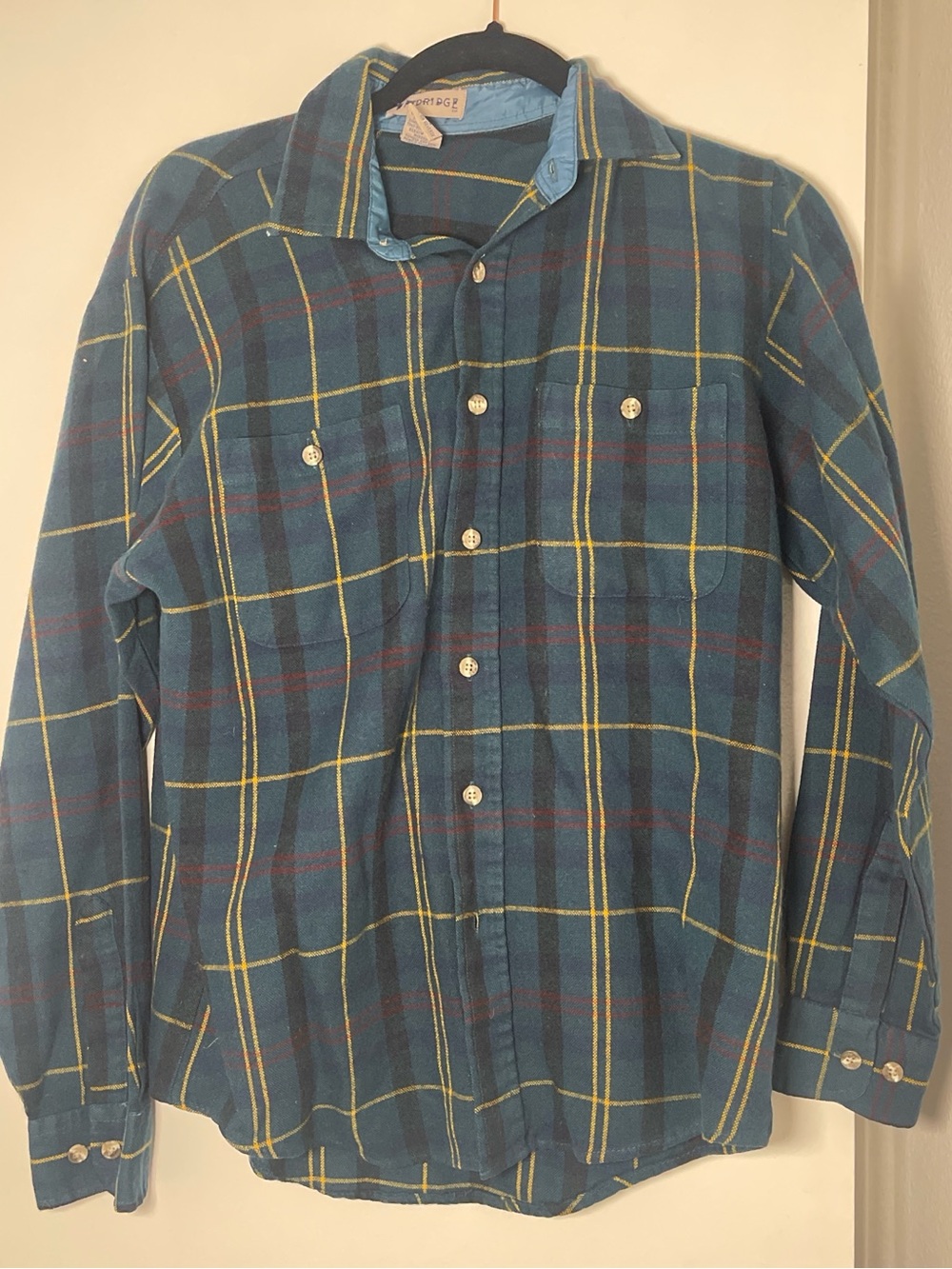 Men's Plaid Button-Up Shirt in Teal